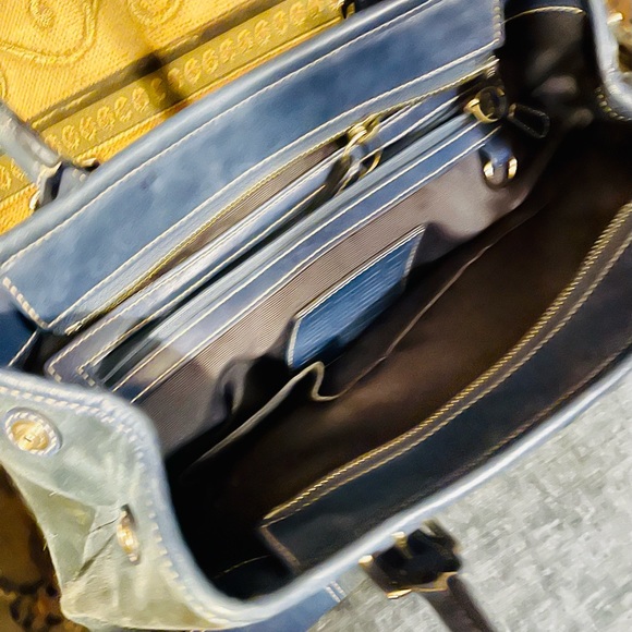 Coach HO4Q-7562 Blue suede leather handbag - Picture 4 of 6